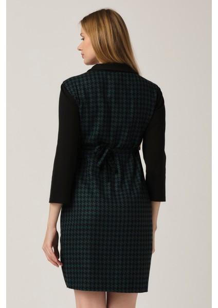 Hamile Desenli Arkadan Bağcıklı Mini Elbise Yeşil fiyatları