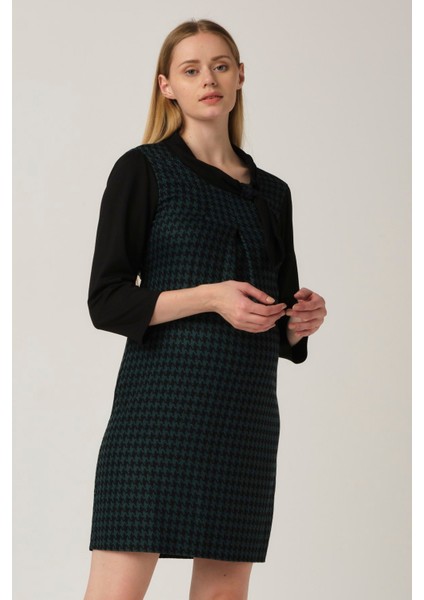 Hamile Desenli Arkadan Bağcıklı Mini Elbise Yeşil fırsatları