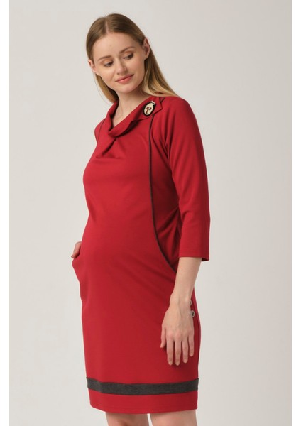 Hamile Günlük Mini Elbise Kırmızı