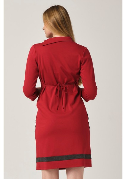 Hamile Günlük Mini Elbise Kırmızı fiyatları