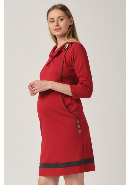 Hamile Günlük Mini Elbise Kırmızı fırsatları