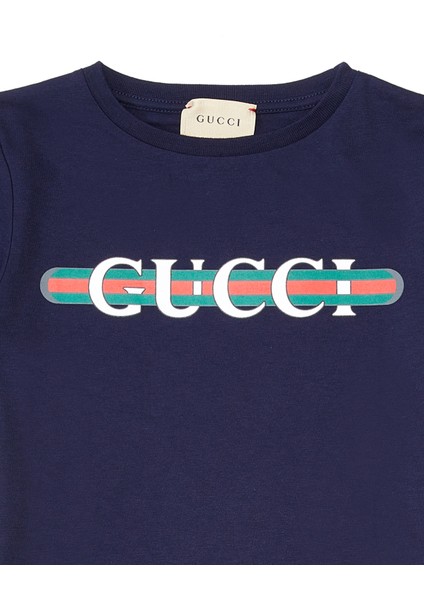 Lacivert Logo Baskılı Erkek Çocuk T-Shirt modelleri