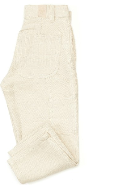 Bej Unisex Çocuk Keten Pantolon
