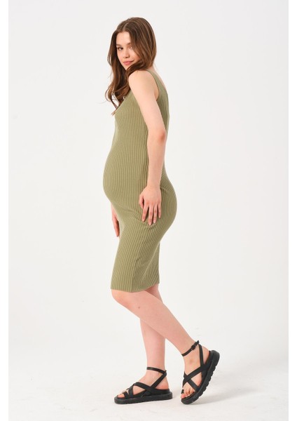 Sıfır Kol Midi Boy Ince Triko Elbise Çağla fırsatları