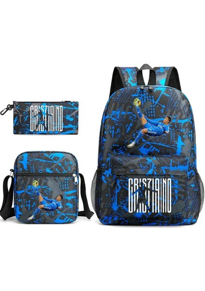 3pcs Basit Hafif Sırt Çantaları Cr7 Sports Sıradan Seyahat Açık Sırt Çantaları Gençler Dizüstü Bilgisayar Mochilas Sac A Doskolor: Resim Renk (Yurt Dışından)