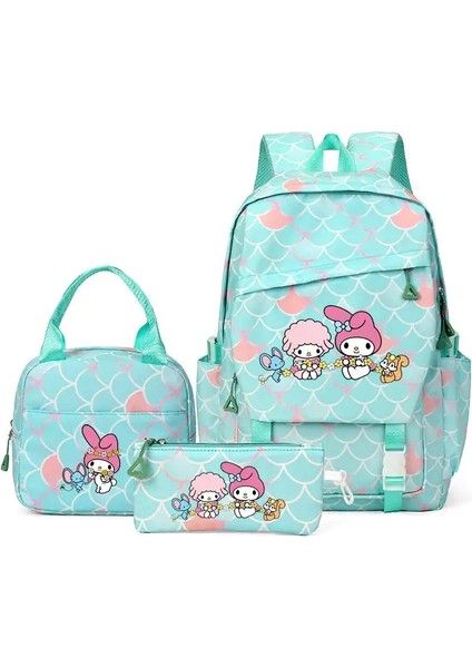 3pcs/Set My Melody Boys Girls Okul Okul Sırt Çantası Genç Gençlik Kızlar Kawaii Öğrenci Çocuk Rucksack Dizüstü Dizüstü Bilgisayar Kitapları Bag Mochila Renk: Yeşil (Yurt Dışından) fiyatları