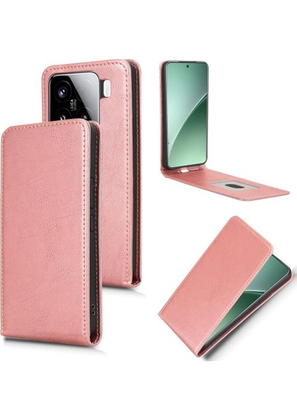 15 Pro Lüks Dikey Yukarı ve Aşağı Döndürülebilir Kart Yuvası Deri Telefon Kılıfı Koruma Kabuğu (Yurt Dışından)
