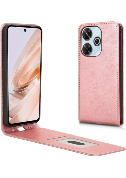 Poco M6 Lüks Dikey Yukarı ve Aşağı Döndürülebilir Kart Yuvası Deri Telefon Kılıfı Koruma Kabuğu (Yurt Dışından)