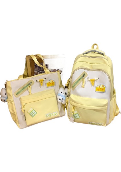 Öğrenci Okul Çantası Büyük Kapasiteli Ortaokul ve Ilkokul Öğrencileri Omuz Çantası Iki Parçalı Set (Yurt Dışından)