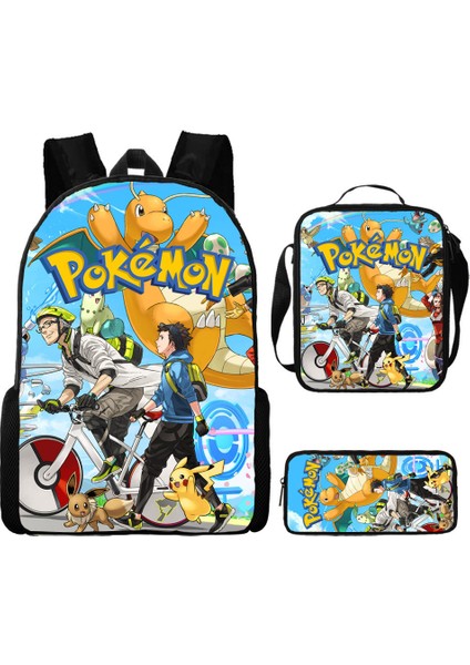 Omuz Okul Çantası Çapraz Askılı Çanta Kalem Çantası Üç Parça Set (Yurt Dışından)