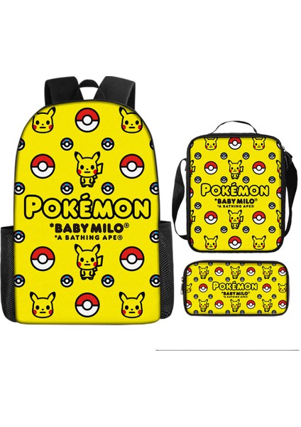 Omuz Okul Çantası Çapraz Askılı Çanta Kalem Çantası Üç Parça Set (Yurt Dışından)