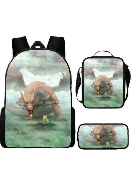 Omuz Okul Çantası Çapraz Askılı Çanta Kalem Çantası Üç Parça Set (Yurt Dışından)