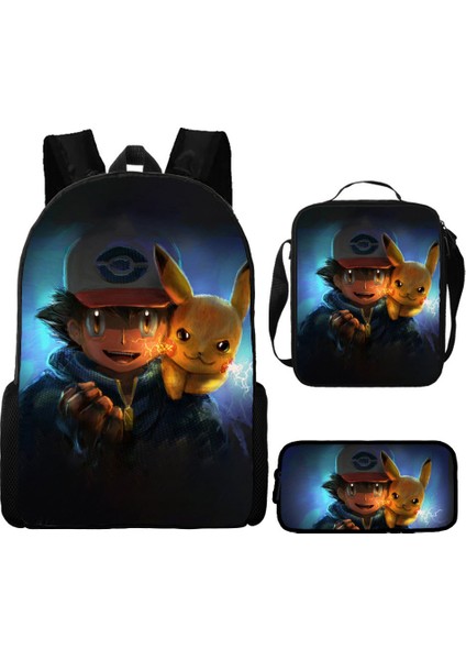 Omuz Okul Çantası Çapraz Askılı Çanta Kalem Çantası Üç Parça Set (Yurt Dışından)