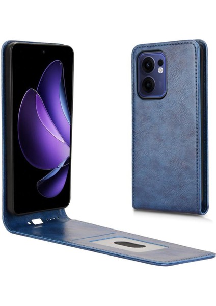 Reno 13F Lüks Dikey Yukarı ve Aşağı Döndürülebilir Kart Yuvası Deri Telefon Kılıfı Koruma Kabuğu (Yurt Dışından)