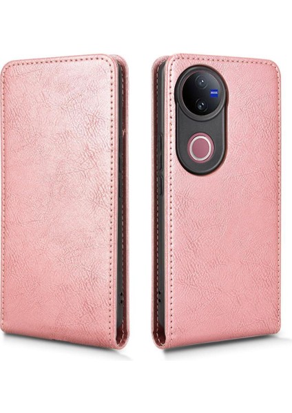 V50 Lüks Dikey Yukarı ve Aşağı Döndürülebilir Kart Yuvası Deri Telefon Kılıfı Koruma Kabuğu (Yurt Dışından)