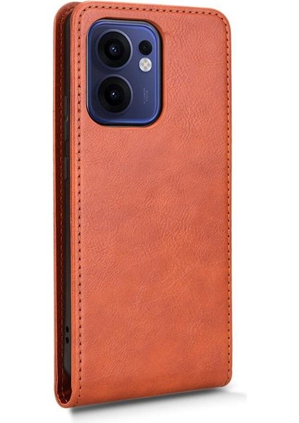 Reno 13F Lüks Dikey Yukarı ve Aşağı Döndürülebilir Kart Yuvası Deri Telefon Kılıfı Koruma Kabuğu (Yurt Dışından) fırsatları