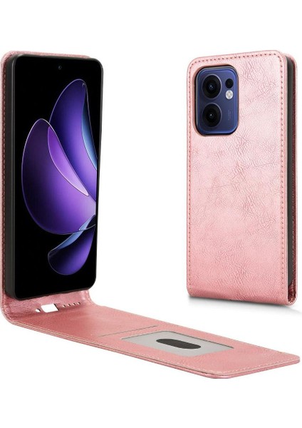 Reno 13F Lüks Dikey Yukarı ve Aşağı Döndürülebilir Kart Yuvası Deri Telefon Kılıfı Koruma Kabuğu (Yurt Dışından)
