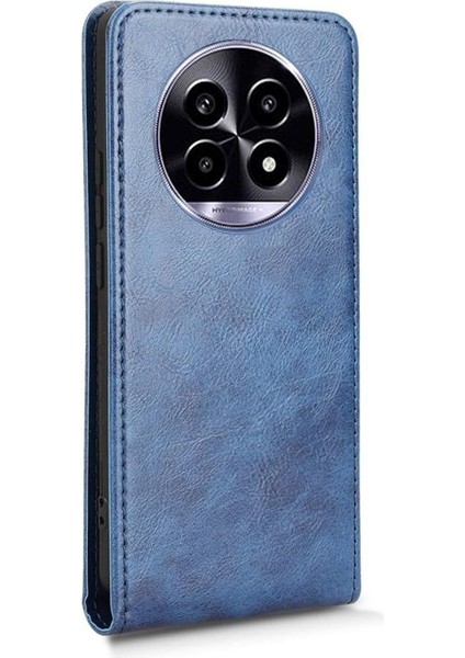 Realme 13 Pro Lüks Dikey Yukarı ve Aşağı Döndürülebilir Kart Yuvası Deri Telefon Kılıfı Koruma Kabuğu (Yurt Dışından)
