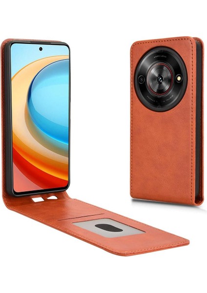 Blade A75 Lüks Dikey Yukarı ve Aşağı Döndürülebilir Kart Yuvası Deri Telefon Kılıfı Koruma Kabuğu (Yurt Dışından)