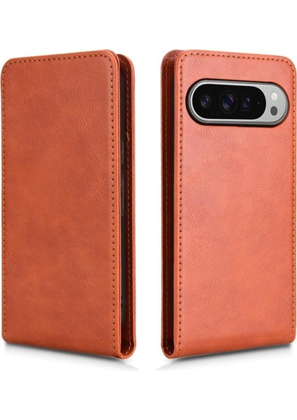 Pixel 9 Lüks Dikey Yukarı ve Aşağı Döndürülebilir Kart Yuvası Deri Telefon Kılıfı Koruma Kabuğu (Yurt Dışından) modelleri