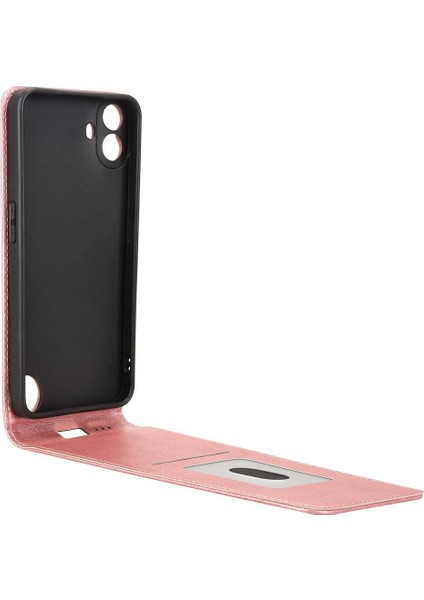Nothing Cmf Phone 1 Lüks Dikey Yukarı ve Aşağı Döndürülebilir Kart Yuvası Deri Telefon Kılıfı Koruma Kabuğu (Yurt Dışından)
