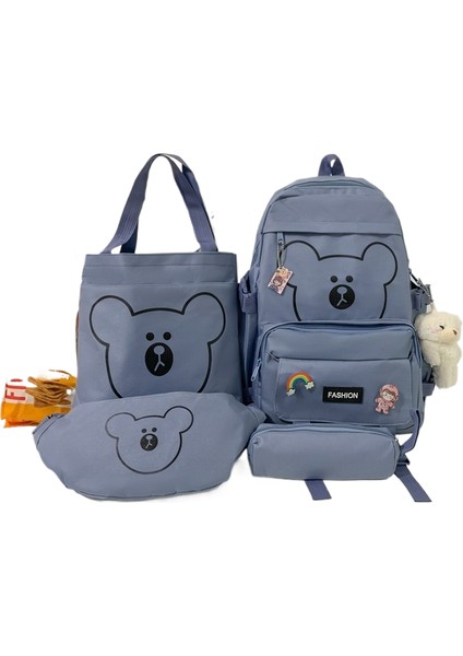 Yeni Ortaokul Öğrencileri Okul Çantası Ilkokul Öğrencileri Çanta Seti Büyük Kapasiteli Kızlar Dört Set Ayı Omuz Çantası (Yurt Dışından)