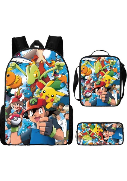 Omuz Okul Çantası Çapraz Askılı Çanta Kalem Çantası Üç Parça Set (Yurt Dışından)