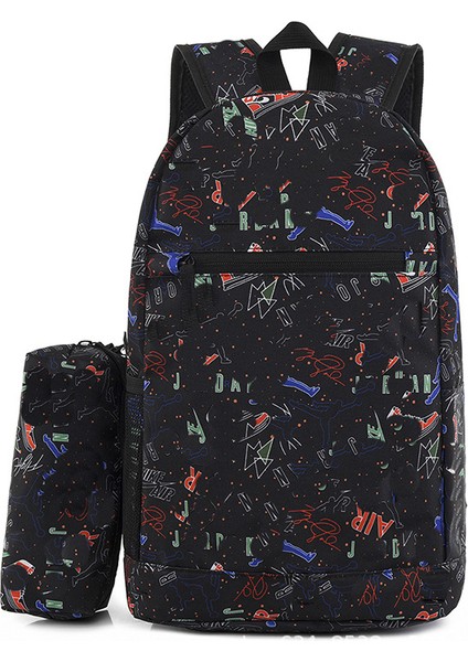 Moda Eğlence Omuz Çantası Kişilik Grafiti Öğrenci Okul Çantası Iki Set Büyük Kapasite (Yurt Dışından)