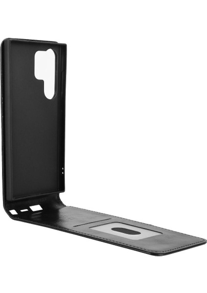 Galaxy S24 Ultra Lüks Dikey Yukarı ve Aşağı Döndürülebilir Kart Yuvası Deri Telefon Kılıfı Koruma Kabuğu (Yurt Dışından) modelleri