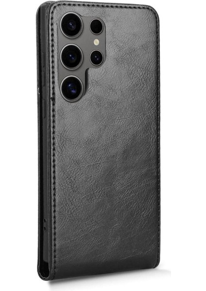 Galaxy S24 Ultra Lüks Dikey Yukarı ve Aşağı Döndürülebilir Kart Yuvası Deri Telefon Kılıfı Koruma Kabuğu (Yurt Dışından) fırsatları