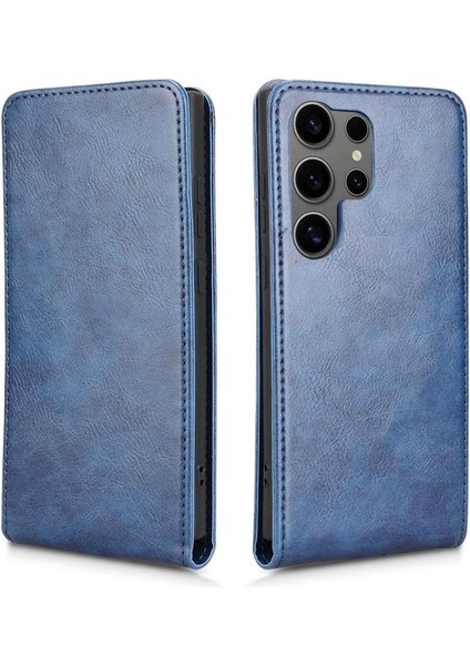 Galaxy S24 Ultra Lüks Dikey Yukarı ve Aşağı Döndürülebilir Kart Yuvası Deri Telefon Kılıfı Koruma Kabuğu (Yurt Dışından) modelleri
