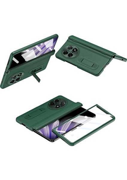 Find N5 5g Kickstand Pc + Temperli Cam Filmli Pu Deri Katlanır Telefon Kılıfı (Yurt Dışından)