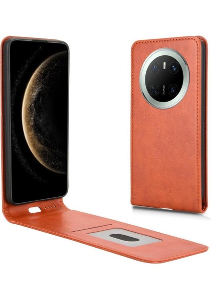 Mate 70 Lüks Dikey Yukarı ve Aşağı Döndürülebilir Kart Yuvası Deri Telefon Kılıfı Koruma Kabuğu (Yurt Dışından)