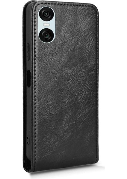 Xperia 10 Vı Lüks Dikey Yukarı ve Aşağı Döndürülebilir Kart Yuvası Deri Telefon Kılıfı Koruma Kabuğu (Yurt Dışından) indirimleri