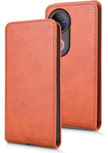 V50 Lüks Dikey Yukarı ve Aşağı Döndürülebilir Kart Yuvası Deri Telefon Kılıfı Koruma Kabuğu (Yurt Dışından) indirimleri