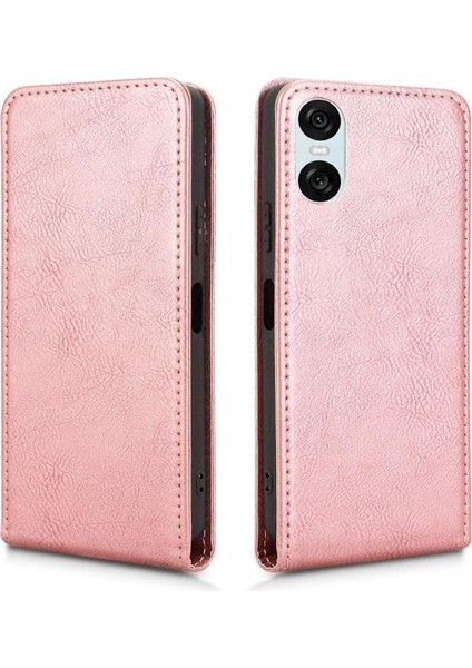 Xperia 1 Vı Lüks Dikey Yukarı ve Aşağı Döndürülebilir Kart Yuvası Deri Telefon Kılıfı Koruma Kabuğu (Yurt Dışından)