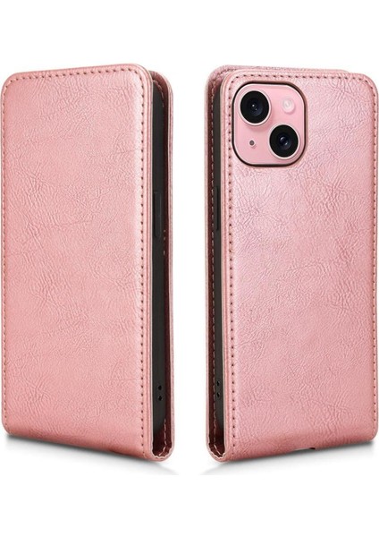 iPhone 15 Plus Lüks Dikey Yukarı ve Aşağı Döndürülebilir Kart Yuvası Deri Telefon Kılıfı Koruma Kabuğu (Yurt Dışından) modelleri