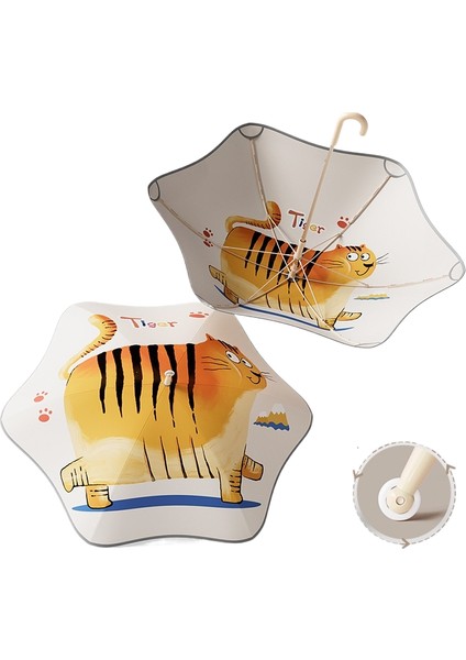 Rulo Çift Güvenlik Yuvarlatılmış Köşe Düz Çubuk Uzun Saplı Şemsiye Vinil Şemsiye Güneşlik Yağmur Şemsiyesi Anaokulu Çocuk Şemsiyesi (Yurt Dışından)