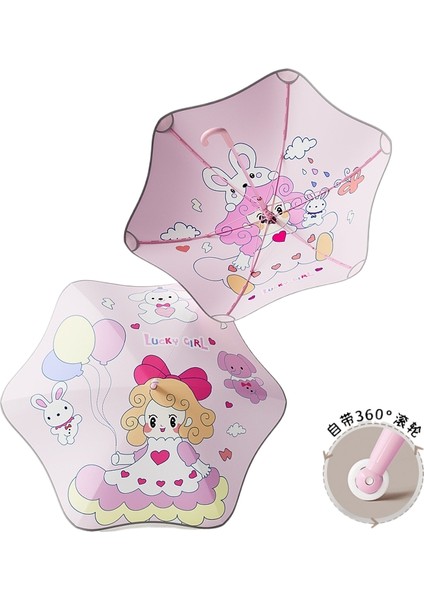 Rulo Çift Güvenlik Yuvarlatılmış Köşe Düz Çubuk Uzun Saplı Şemsiye Vinil Şemsiye Güneşlik Yağmur Şemsiyesi Anaokulu Çocuk Şemsiyesi (Yurt Dışından)