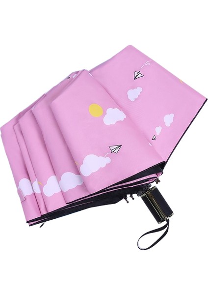 Tam Otomatik Öğrenci Şemsiyesi Çocuk Güneş Kremi Uv Vinil Şemsiye (Yurt Dışından)