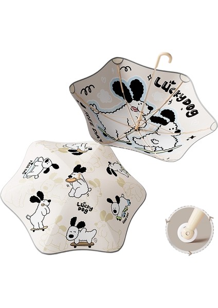 Rulo Çift Güvenlik Yuvarlatılmış Köşe Düz Çubuk Uzun Saplı Şemsiye Vinil Şemsiye Güneşlik Yağmur Şemsiyesi Anaokulu Çocuk Şemsiyesi (Yurt Dışından)