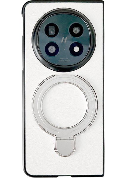Find N5 5g Elektrokaplama Halkalı Kickstand Pc + Pu Deri Telefon Koruyucu Kılıf (Yurt Dışından)