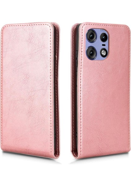 Moto Edge 50 Pro Lüks Dikey Yukarı ve Aşağı Döndürülebilir Kart Yuvası Deri Telefon Kılıfı Koruma Kabuğu (Yurt Dışından) modelleri