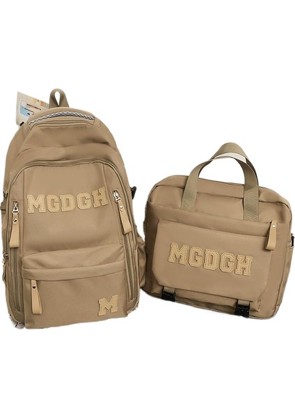 Okul Çantası Iki Set Azaltılmış Yük Büyük Kapasiteli Erkek ve Kadın Aynı Öğrencilerle Basit Harfler Trend Omuz Çantası (Yurt Dışından)