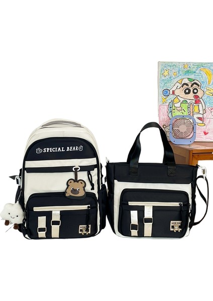 Ortaokul ve Lise Öğrencileri Okul Çantası Büyük Kapasiteli Iki Set Öğretici Omuz Çantası (Yurt Dışından)