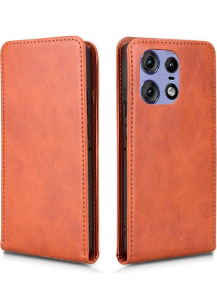 Moto Edge 50 Pro Lüks Dikey Yukarı ve Aşağı Döndürülebilir Kart Yuvası Deri Telefon Kılıfı Koruma Kabuğu (Yurt Dışından) modelleri