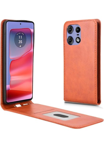 Moto Edge 50 Pro Lüks Dikey Yukarı ve Aşağı Döndürülebilir Kart Yuvası Deri Telefon Kılıfı Koruma Kabuğu (Yurt Dışından) indirimleri