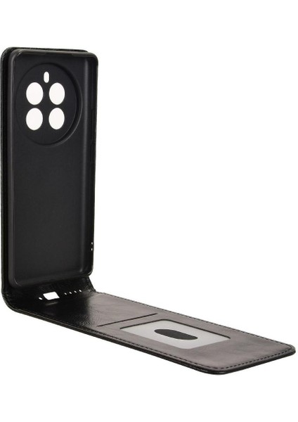 Realme 12 Pro Plus Lüks Dikey Yukarı ve Aşağı Döndürülebilir Kart Yuvası Deri Telefon Kılıfı Koruma Kabuğu (Yurt Dışından) fırsatları