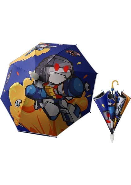 Çocuk Şemsiyesi Erkek Kız Okul Özel Güneşli Yağmur Çift Kullanımlı Güneş Kremi Uv Uzun Saplı Şemsiye (Yurt Dışından)