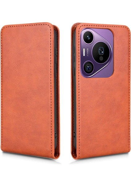 Pura 70 Pro Lüks Dikey Yukarı ve Aşağı Döndürülebilir Kart Yuvası Deri Telefon Kılıfı Koruma Kabuğu (Yurt Dışından) modelleri